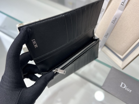 Prägeartige vertikale CD Christian Dior Mens Wallet Diamond Zippered