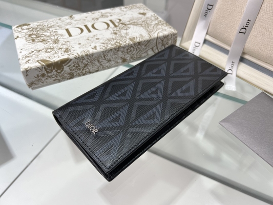 Prägeartige vertikale CD Christian Dior Mens Wallet Diamond Zippered