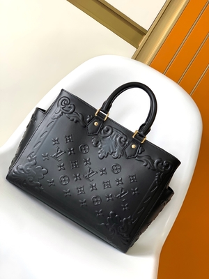 Weißes Monogramm Preloved brannte Tasche Louis Vuitton Sac Plat Tote ein