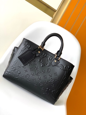 Weißes Monogramm Preloved brannte Tasche Louis Vuitton Sac Plat Tote ein