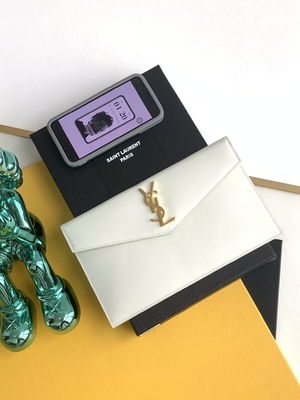 Prägeartiges Heiliges Laurent Preloved Branded Bag Uptown lederne Clutch Grain De Poudre