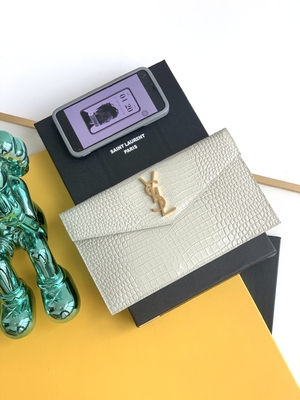 Prägeartiges Heiliges Laurent Preloved Branded Bag Uptown lederne Clutch Grain De Poudre