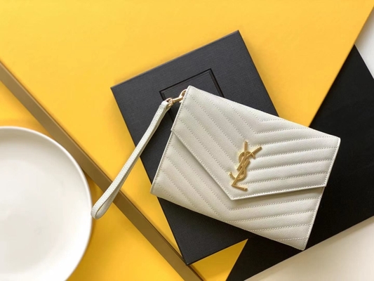 Kaviar YVES SAINT LAURENT-Monogramm steppte lederne Umschlag-Handtasche