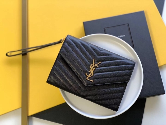 Kaviar YVES SAINT LAURENT-Monogramm steppte lederne Umschlag-Handtasche
