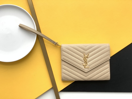 Kaviar YVES SAINT LAURENT-Monogramm steppte lederne Umschlag-Handtasche