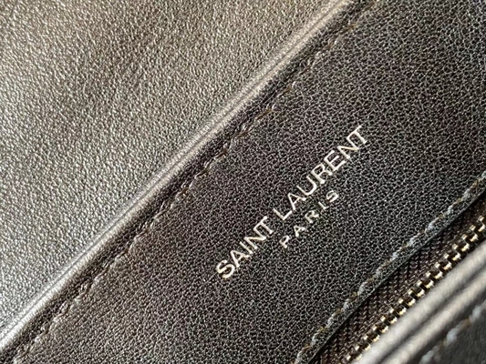 YVES SAINT LAURENT-Heilig-Laurent Ladys Cassandra Chain Shoulder-Taschen-Baumwollsegeltuch und Karamell-Brown-Kalbsleder