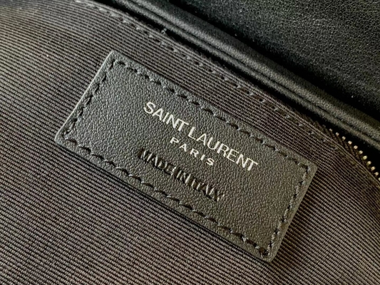YVES SAINT LAURENT-Heilig-Laurent Ladys Cassandra Chain Shoulder-Taschen-Baumwollsegeltuch und Karamell-Brown-Kalbsleder