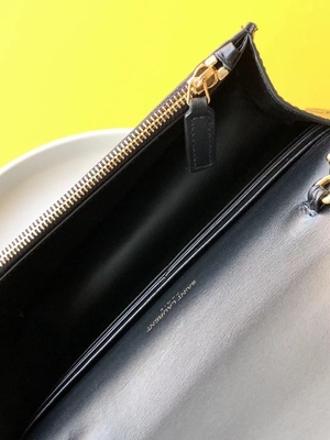 Kalbsleder YVES SAINT LAURENT-Schwarz-Taschen-Goldkette Kate Small Tassel