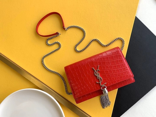 Mittleres Heiliges Laurent Woc Zipper Closure Kate Tassel Reds YVES SAINT LAURENT