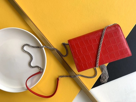 Mittleres Heiliges Laurent Woc Zipper Closure Kate Tassel Reds YVES SAINT LAURENT