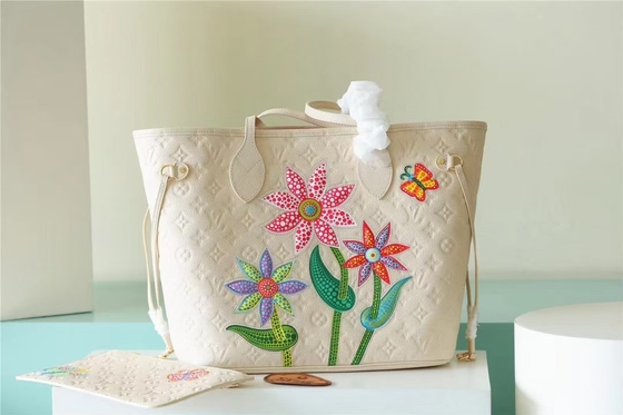 Partei brandmarkte Damen Monogramm Empreinte Handtasche Neverfull Millimeter mit Blumen-Marketerie