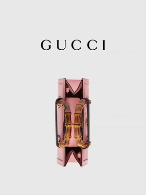Rosa ledernes Soem GG-Gucci Diana Bamboo Bag Handbag