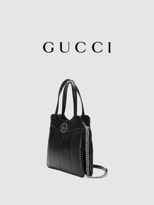 Lederne Palladium-Tone Gucci Tote Mini Classic-Schattenbilder