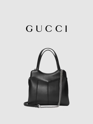 Lederne Palladium-Tone Gucci Tote Mini Classic-Schattenbilder