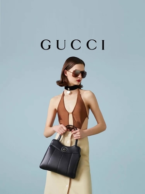 Lederne Palladium-Tone Gucci Tote Mini Classic-Schattenbilder