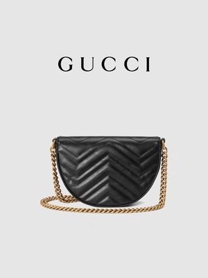 Schwarzes ledernes eingebranntes Bote-Bag Chain GG Marmont Tote Bag Quilted Matelasse
