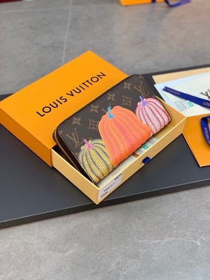 Unisexleder segeltuch LV Sarah Monogram Wallet Damier Collaboration