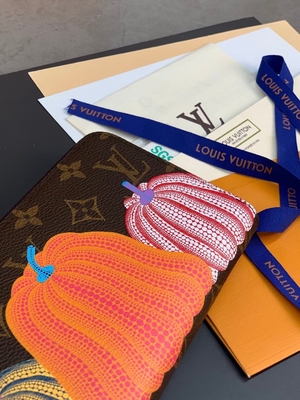 Unisexleder segeltuch LV Sarah Monogram Wallet Damier Collaboration