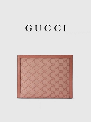 Kupplungs-Beutel Mini Pink Canvas Leather Ophidias Gucci mit Zipschließung