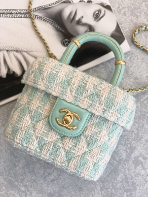 Mädchen-Monogramm-Mini Designer Purses Chanel Mini-Kasten-Taschen-Grün-Rosa