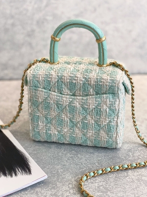 Mädchen-Monogramm-Mini Designer Purses Chanel Mini-Kasten-Taschen-Grün-Rosa