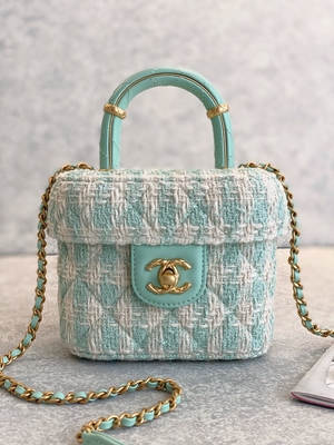 Mädchen-Monogramm-Mini Designer Purses Chanel Mini-Kasten-Taschen-Grün-Rosa