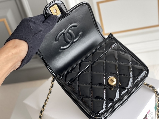 Goldkette Chanels 22 Mini Designer Purses Black Spell mit Tropfen-Klappe