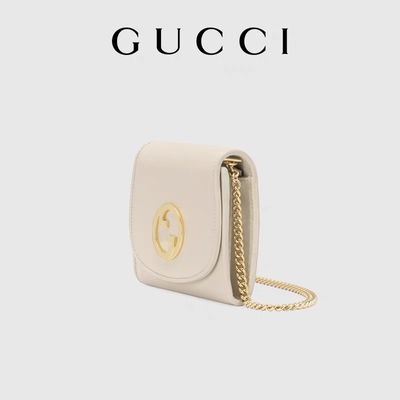 Weiße lederne Gewohnheit brannte Taschen mittlere Handtasche Blondie Gucci ein