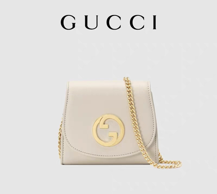 Weiße lederne Gewohnheit brannte Taschen mittlere Handtasche Blondie Gucci ein