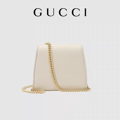 Weiße lederne Gewohnheit brannte Taschen mittlere Handtasche Blondie Gucci ein
