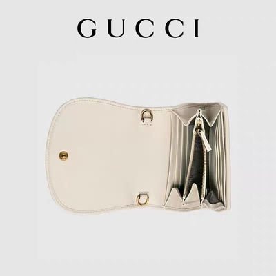 Weiße lederne Gewohnheit brannte Taschen mittlere Handtasche Blondie Gucci ein