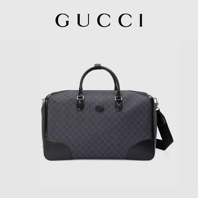 Schwarzes Oberstes Tote Bag Gucci Mens Messenger Segeltuch-Ineinander greifendoppeltes G Reise GG