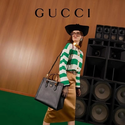 Schwarzer lederner mittlerer Griff Prinzessin-Diana Gucci Bag Tote Bamboo