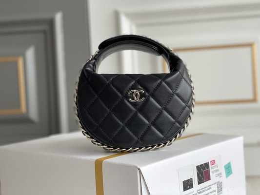 Mini Fabric Chanel Flap Bag-Münzen-Geldbeutel des Schwarz-Ap3095 20 Zoll