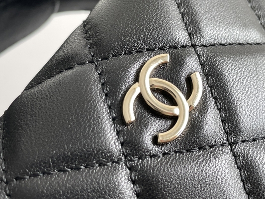 Mini Fabric Chanel Flap Bag-Münzen-Geldbeutel des Schwarz-Ap3095 20 Zoll