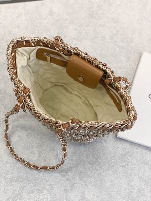 Cusomised brannte Bote-Bag 22P Chanel Straw Raffia Bag PU ein