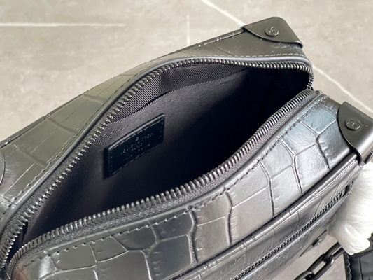 Weicher Stamm Mini Small Patent Leather Crocodilien Matte Black Louis Vuitton LV