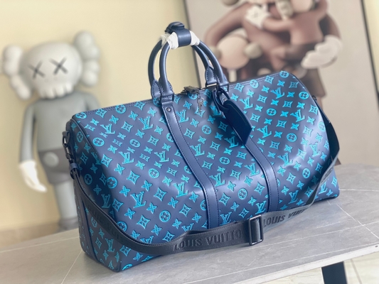 Blaue Boston die Tasche der großen gebrandmarkten Männer Taschen Keepall BANDOULIÈRE 50