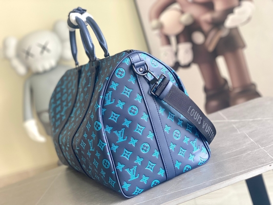 Blaue Boston die Tasche der großen gebrandmarkten Männer Taschen Keepall BANDOULIÈRE 50