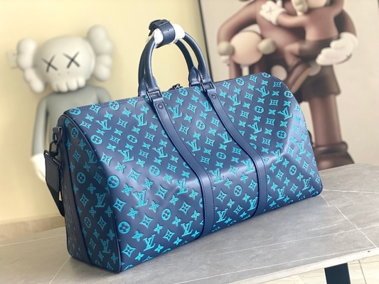 Blaue Boston die Tasche der großen gebrandmarkten Männer Taschen Keepall BANDOULIÈRE 50