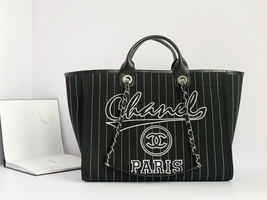 Großes kundenspezifisches eingebrannt sackt Handtasche Metalblack Baumwollkalbsleder-Chanels 2,55 und Weiß ein