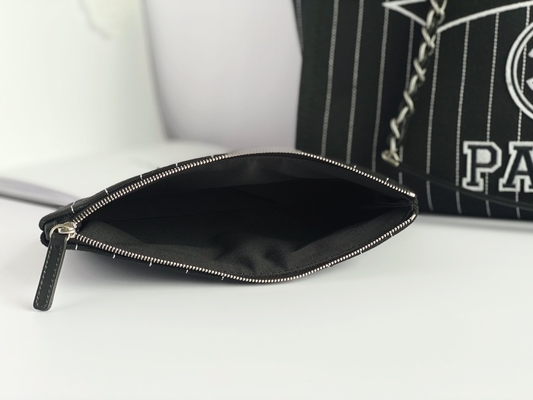 Großes kundenspezifisches eingebrannt sackt Handtasche Metalblack Baumwollkalbsleder-Chanels 2,55 und Weiß ein