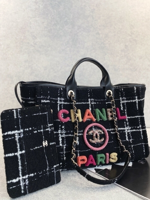 Gewohnheit 2022 Chanels Sotheby's brannte Regenbogen-Totalisator der Taschen-Tweed-Strand-Taschen-FW ein