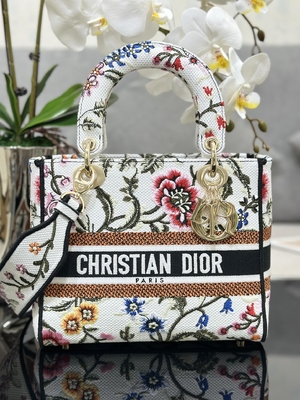 Mehrfarben-Taschen-Dior Mediums D Lite Petites Fleurs kundenspezifische eingebrannte Tasche