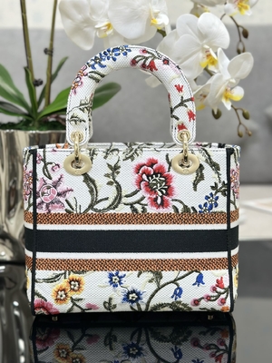 Mehrfarben-Taschen-Dior Mediums D Lite Petites Fleurs kundenspezifische eingebrannte Tasche
