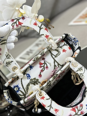 Mehrfarben-Taschen-Dior Mediums D Lite Petites Fleurs kundenspezifische eingebrannte Tasche
