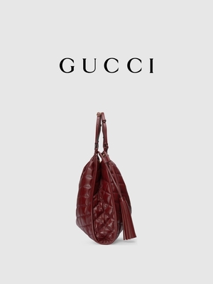 6Inch brannte hochrote lederne Ordnung Preloved Tasche Diana Gucci Handbag ein